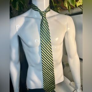 Nautica Navy and Lime Striped Tie